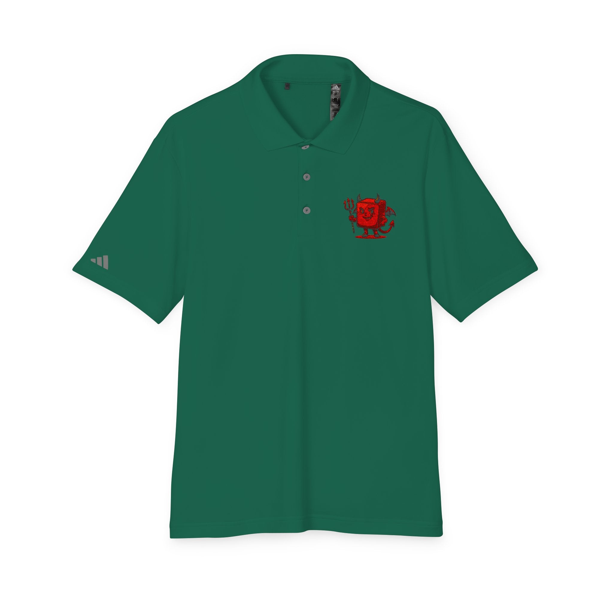 Red Devil Logo Polo Shirt — Embroidered Small Chest Graphic, Golf & Casual Wear