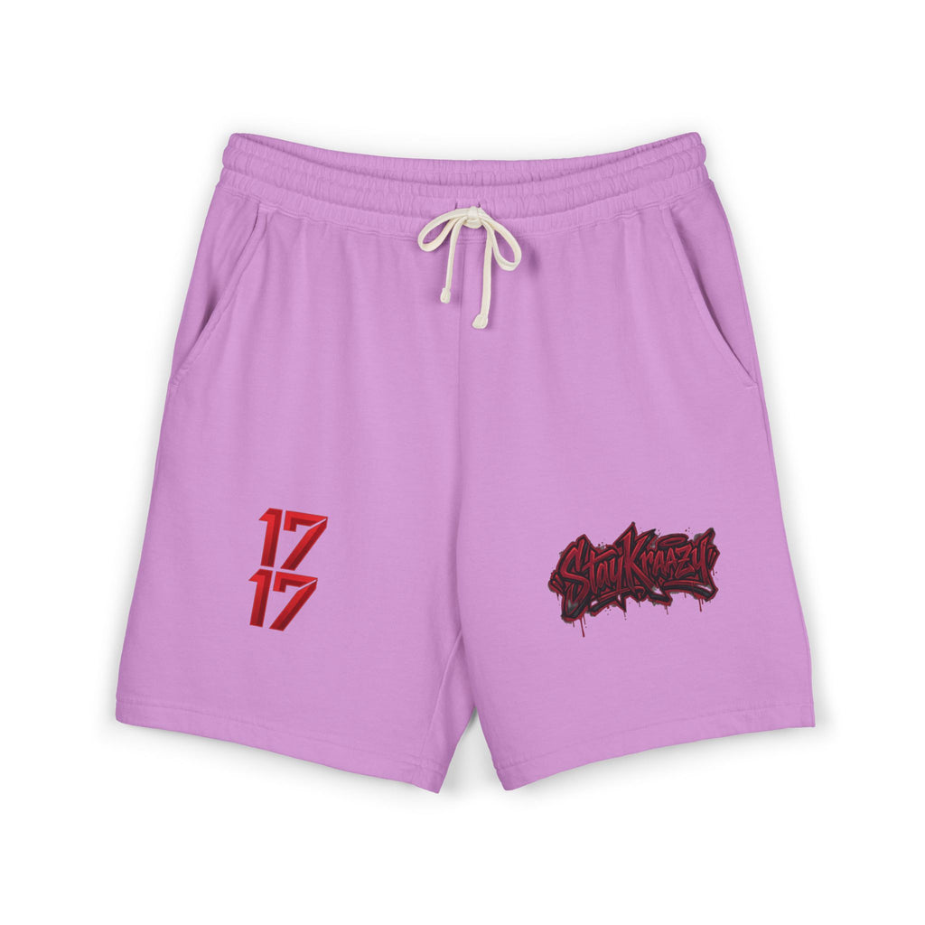 Fleece Sweat Shorts — Retro Egyptian Pyramids & 17 Graphic Lounge Shorts