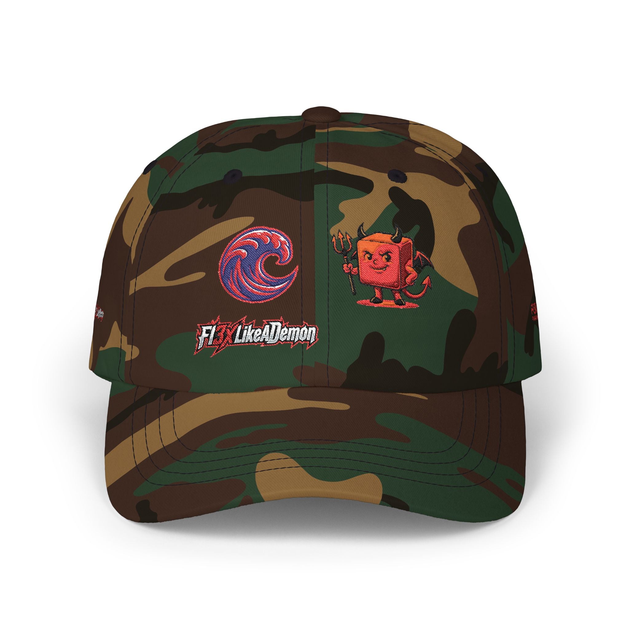 Devil Pixel Dad Cap – Retro Gaming Graphic Baseball Hat