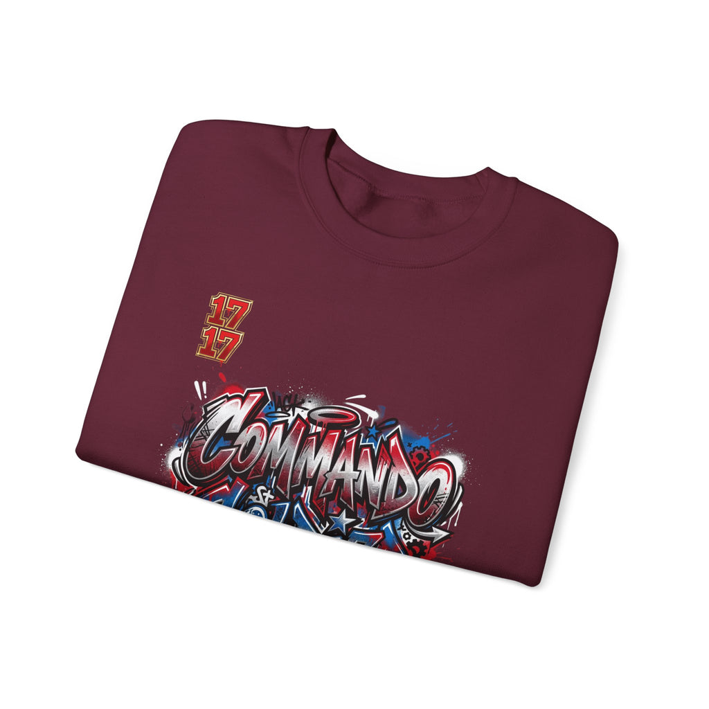 Crewneck Sweatshirt — 'Commando Soldier' Graffiti Graphic Crewneck