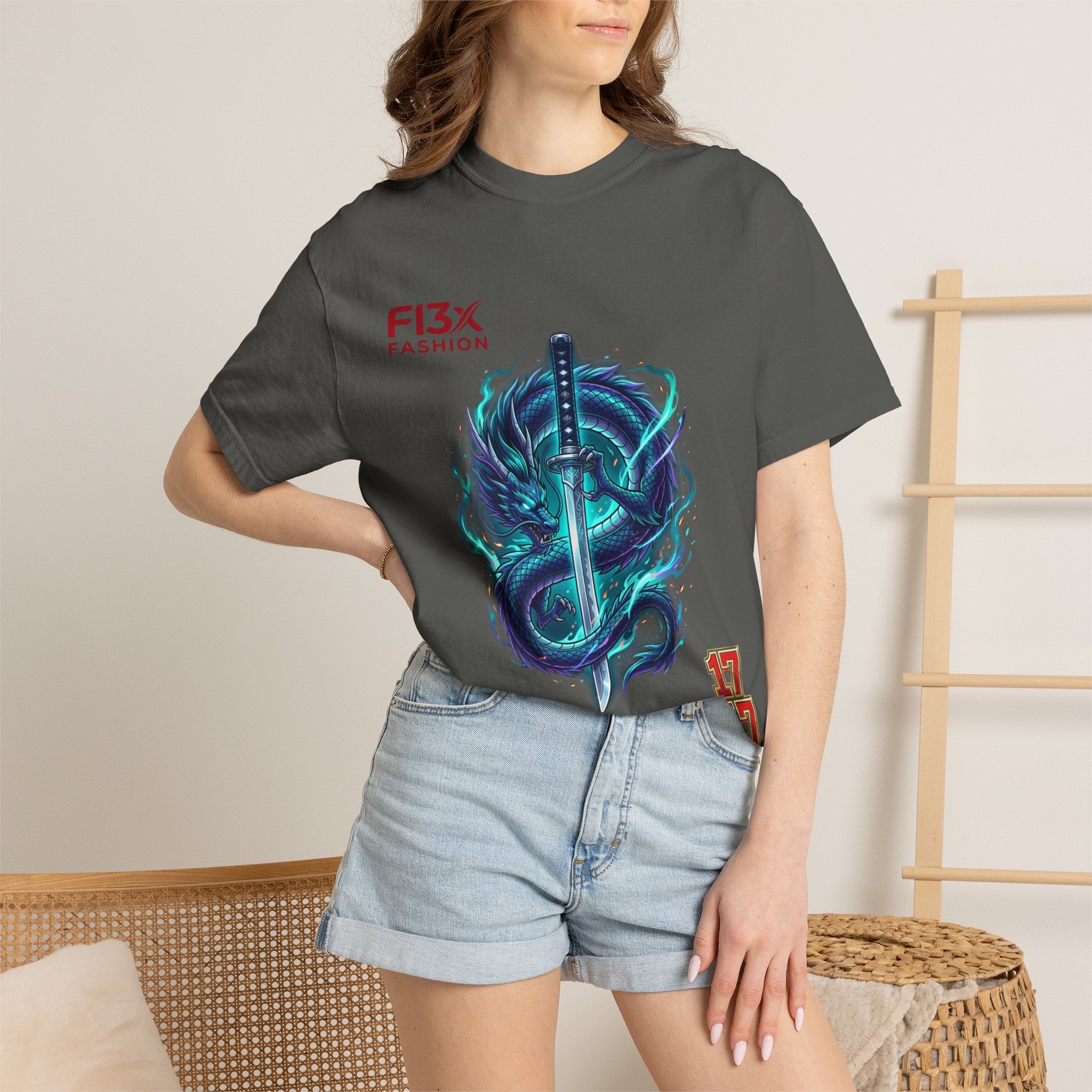 Dragon Katana T-Shirt — Neon Samurai Sword Graphic Tee (17/17)