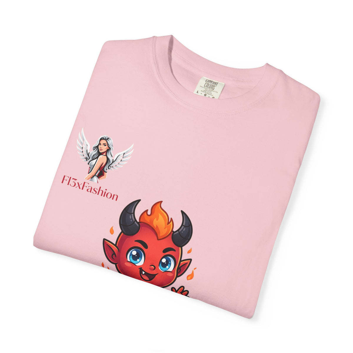 Devil Cartoon Graphic T-Shirt — Fiery Cute Demon Design