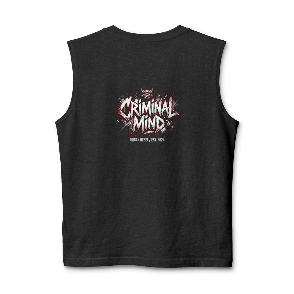Criminal Mind Graphic Muscle Tank — Edgy Streetwear Band Tee