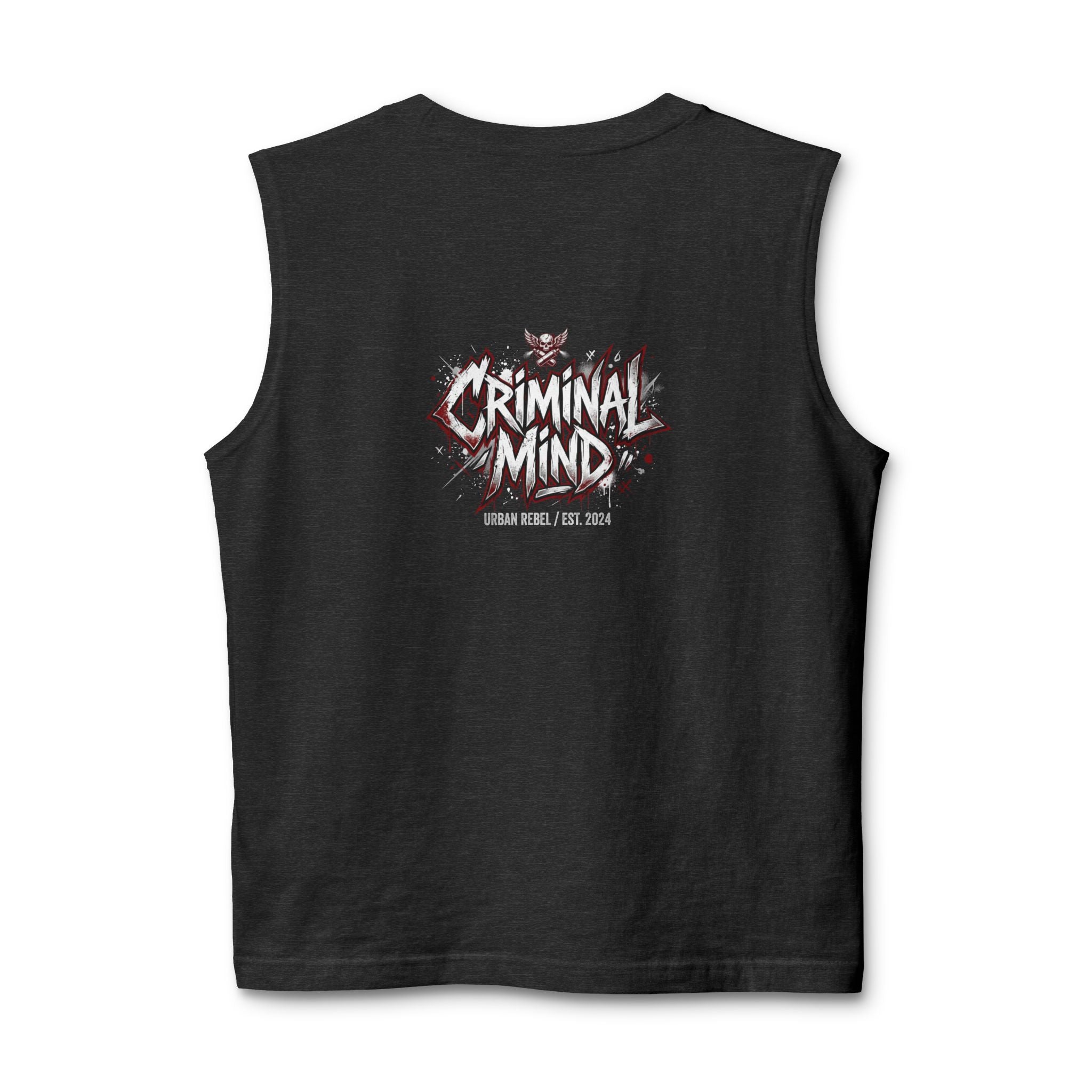 Criminal Mind Graphic Muscle Tank — Edgy Streetwear Band Tee