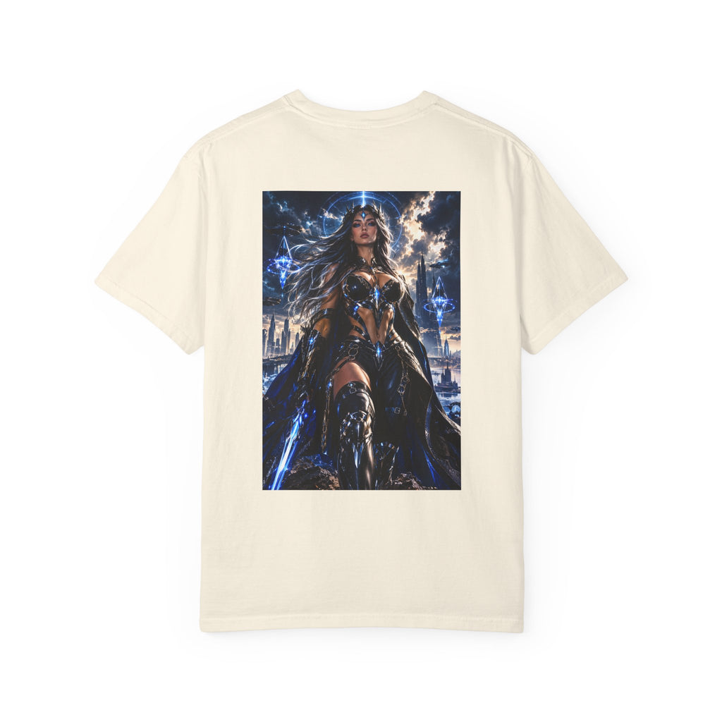 Graphic T-Shirt — Mythic Warrior Back Print with Crest Logos