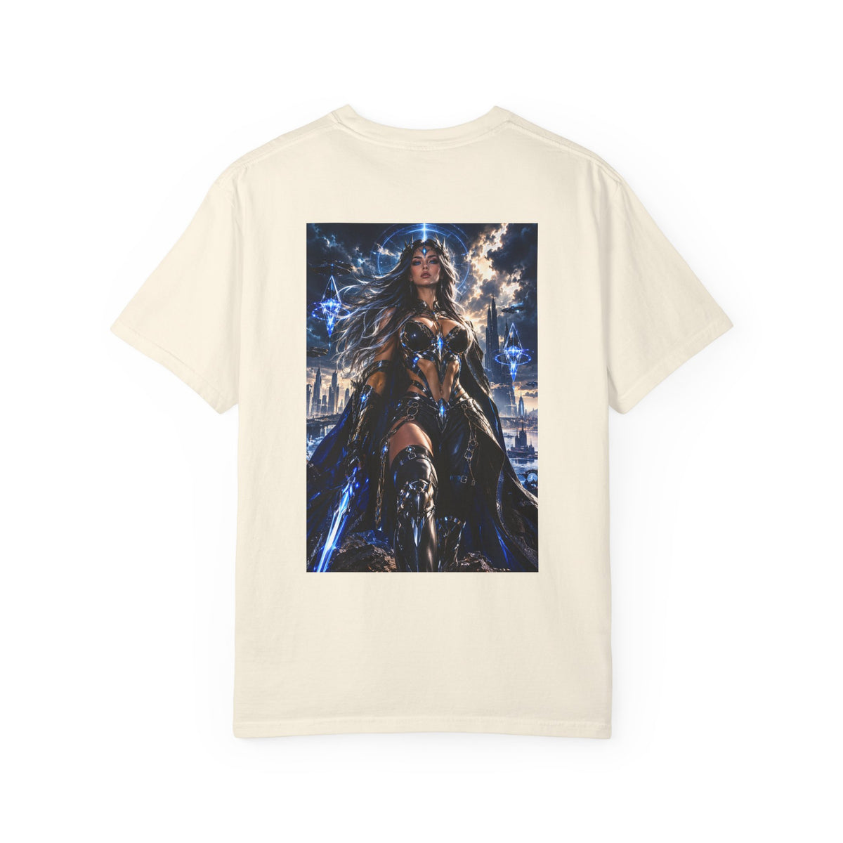 Graphic T-Shirt — Mythic Warrior Back Print with Crest Logos