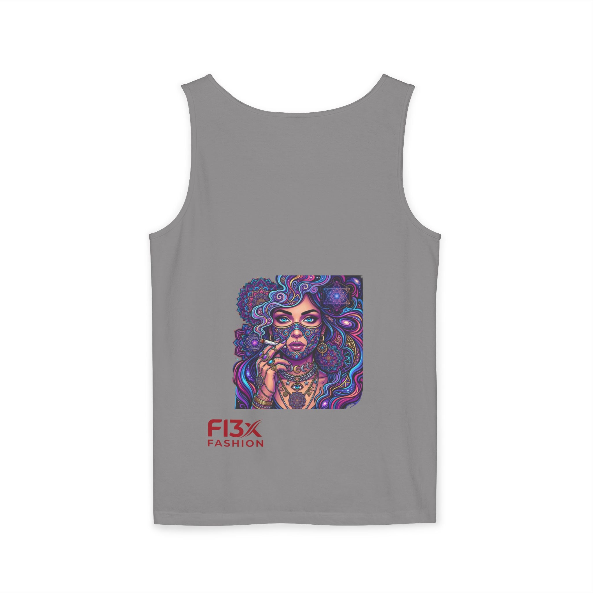 Graphic Tank Top - Colorful Cosmic Woman Illustration
