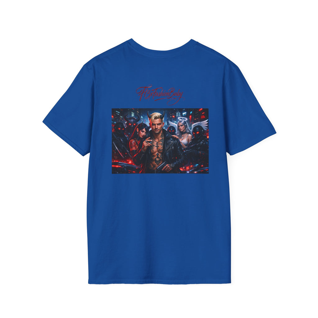 Graphic T-Shirt — F13X Fashion Collage Tee (Surfing Wave & Retro Crew)