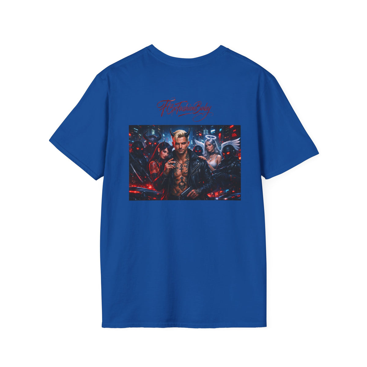 Graphic T-Shirt — F13X Fashion Collage Tee (Surfing Wave & Retro Crew)