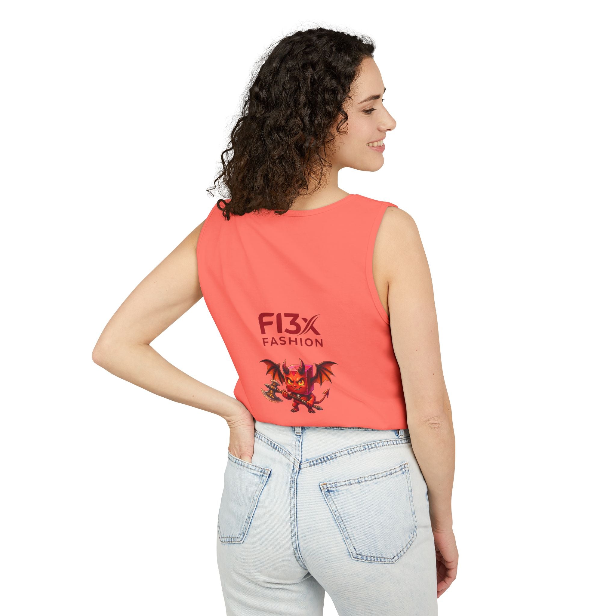 FL3X Fashion Graphic Tank Top — Neon Smiley & Devil Logo Streetwear