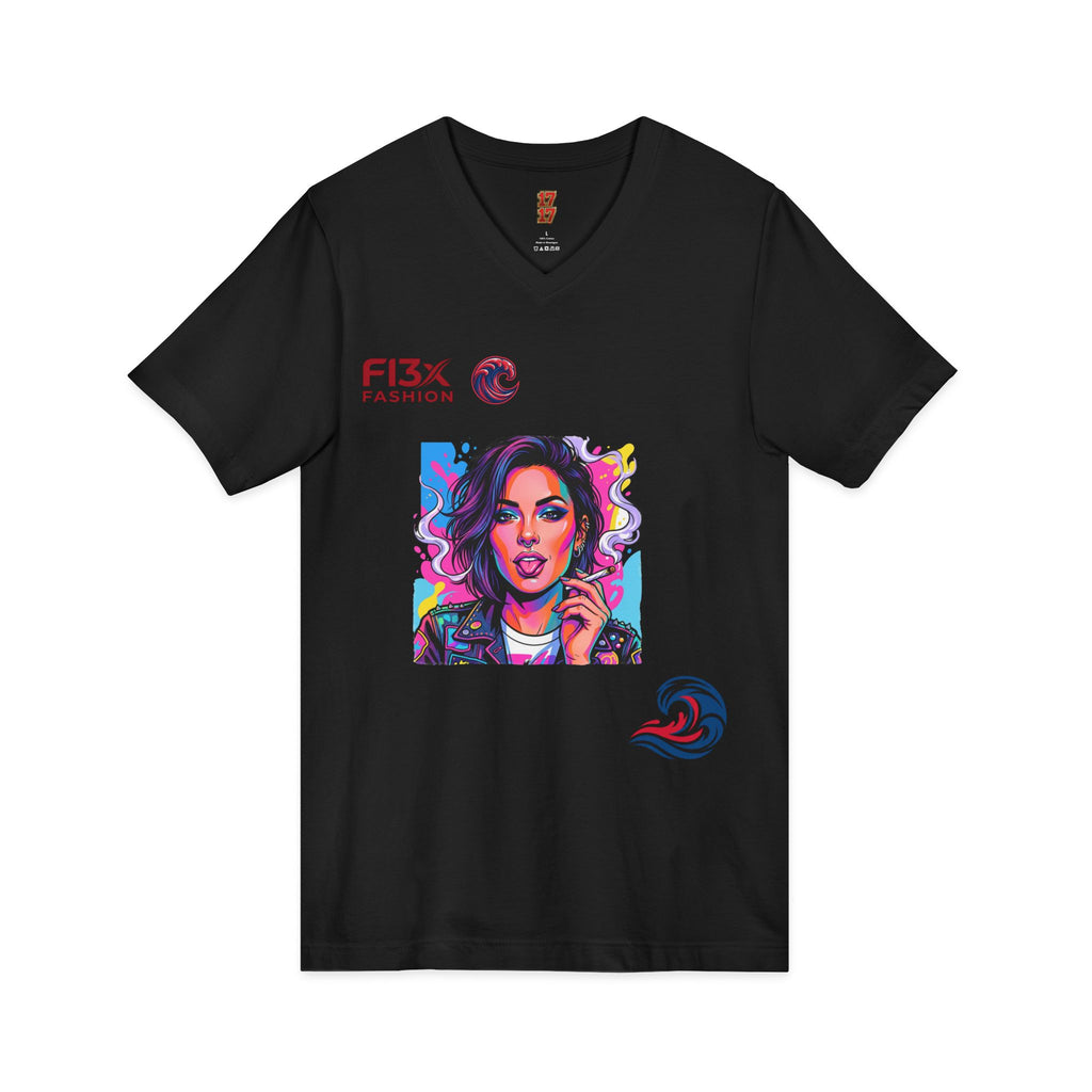 Pop Art Portrait V-Neck Tee — FI3xFashion Graphic T-Shirt