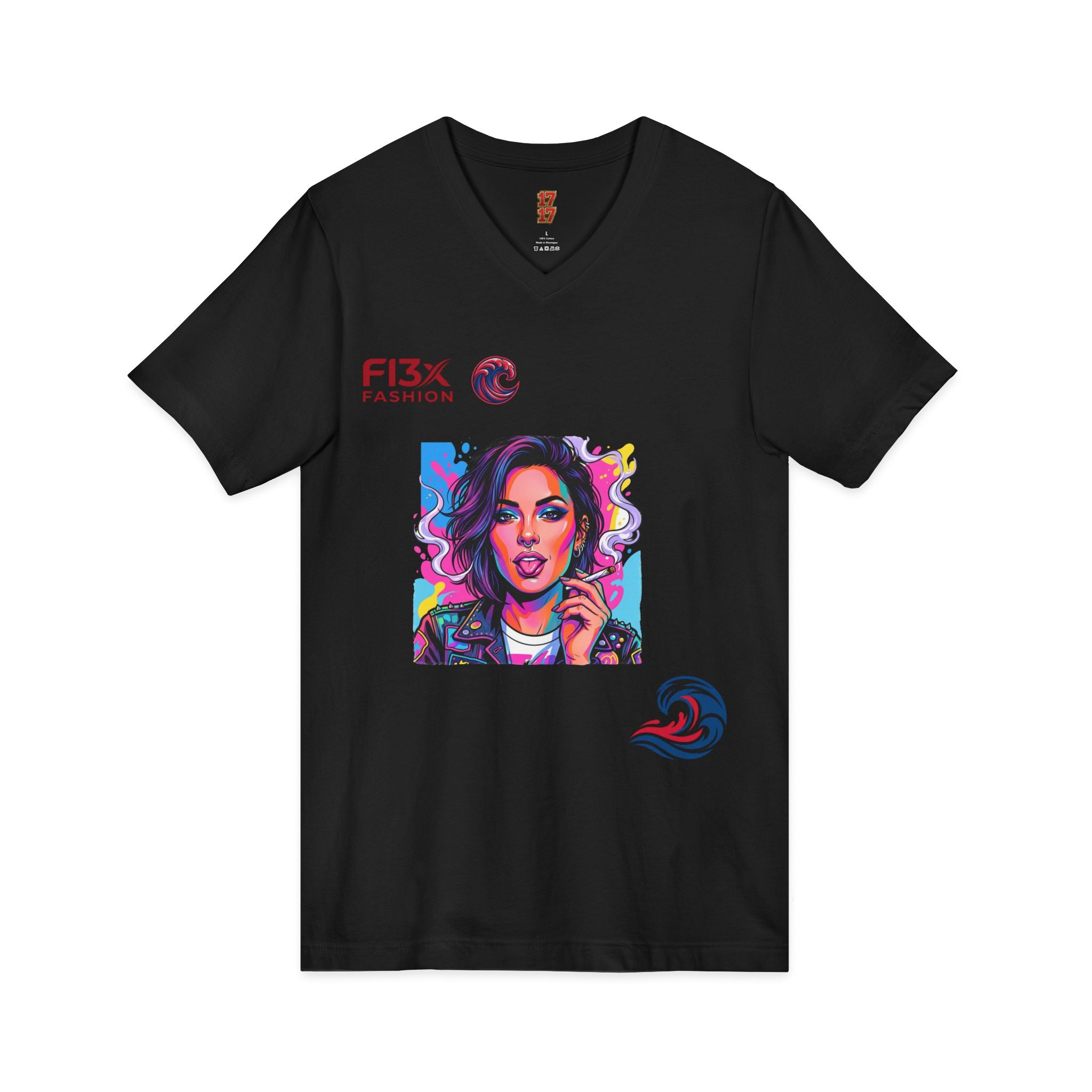 Pop Art Portrait V-Neck Tee — FI3xFashion Graphic T-Shirt