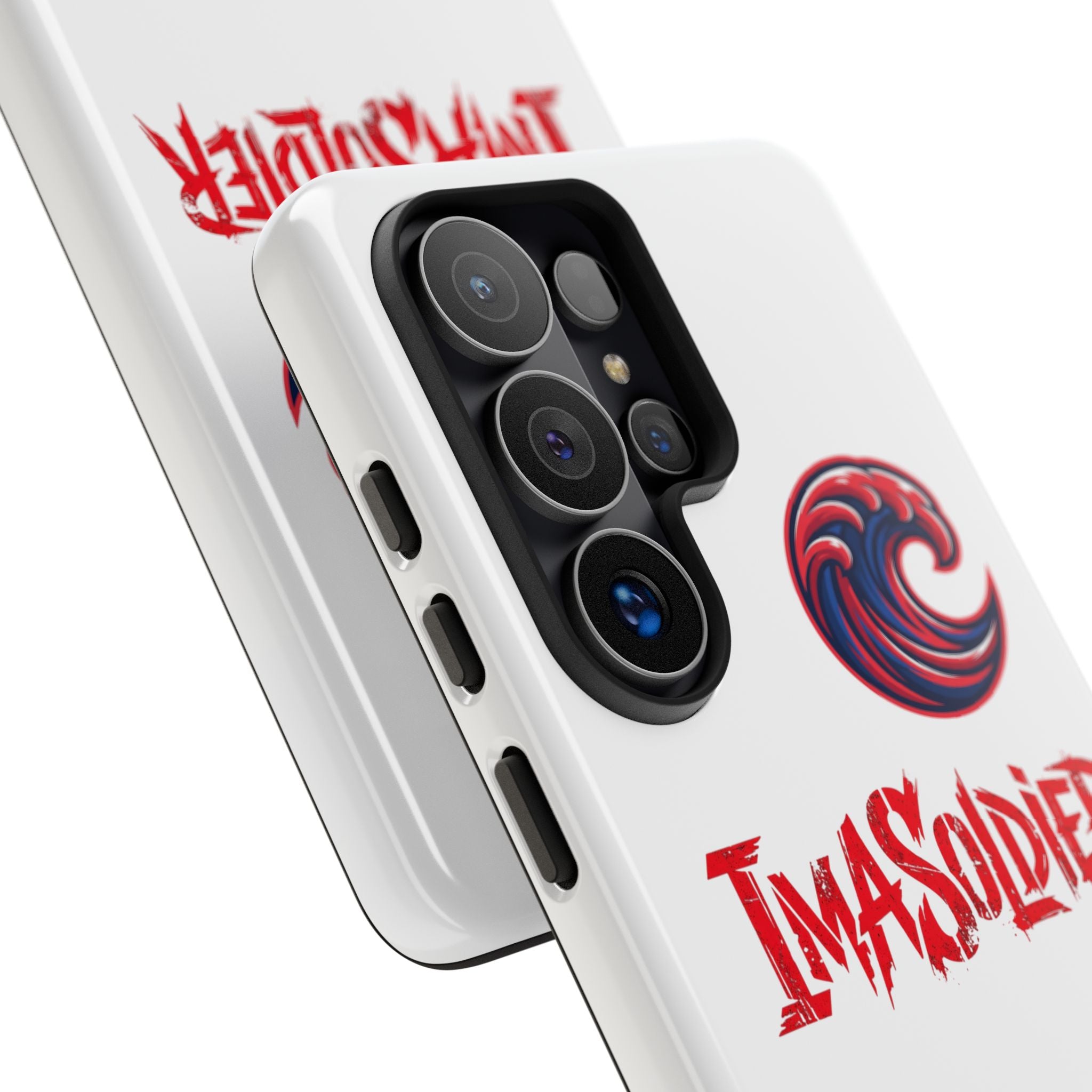 Phone Case — 'ImaSoldier' Red Wave Protective Hard Case