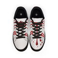 Leather Sneakers — White Low-Top with Red Drip & "17" Graphic