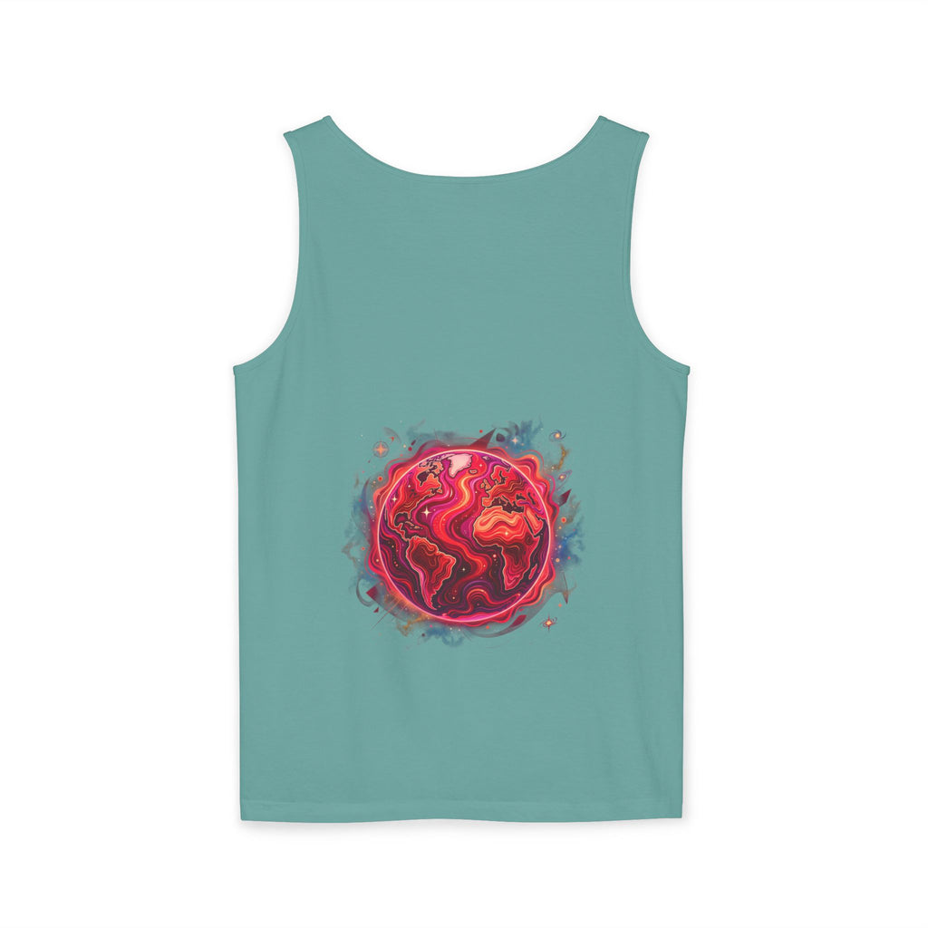 Red Planet Graphic Tank Top — '17/17' Streetwear Planet Design