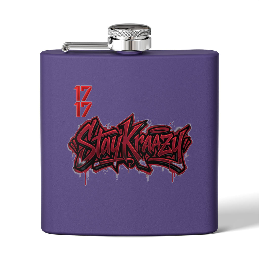 Flask — 'Stay Krazy' Graffiti Stainless Steel 6oz Hip-Hop Flask