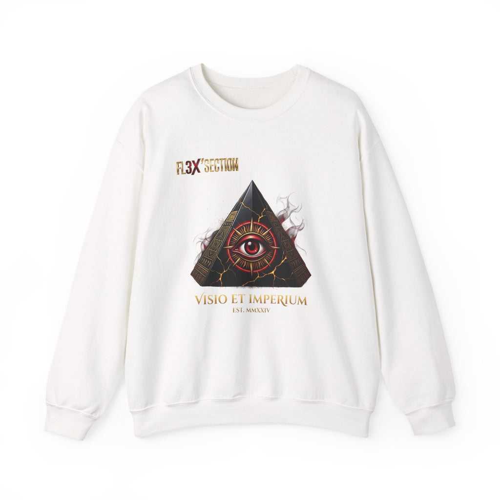 All-Seeing Eye Pyramid Sweatshirt — "Visio Et Imperium" Graphic Crewneck