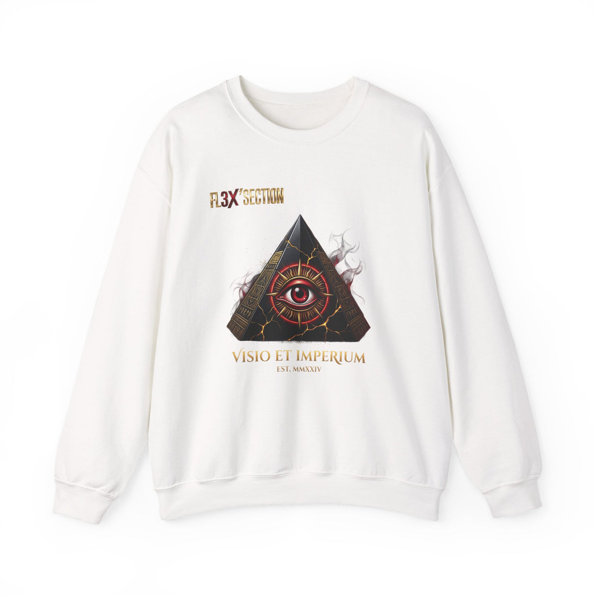 All-Seeing Eye Pyramid Sweatshirt — "Visio Et Imperium" Graphic Crewneck