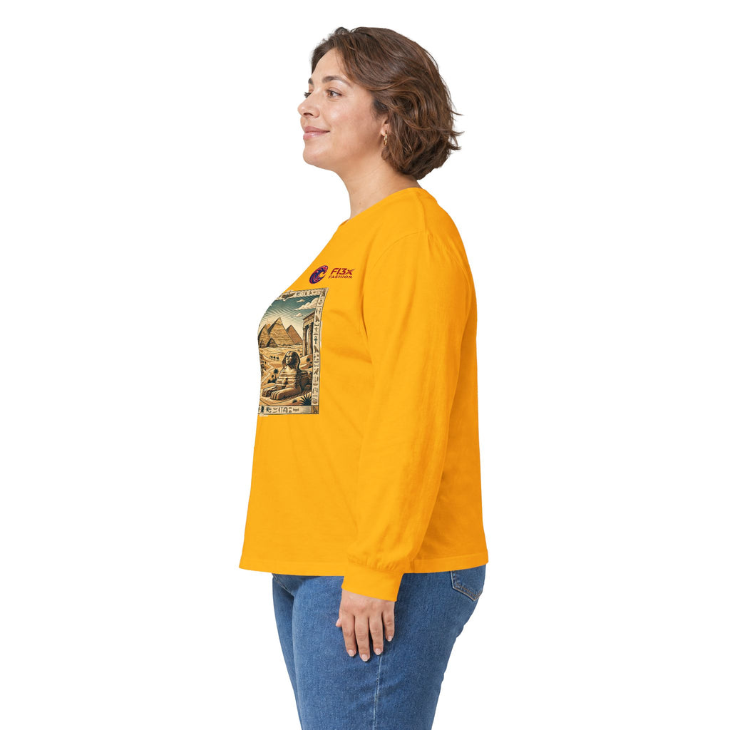 Egyptian Pyramids Vintage Graphic Long Sleeve Tee