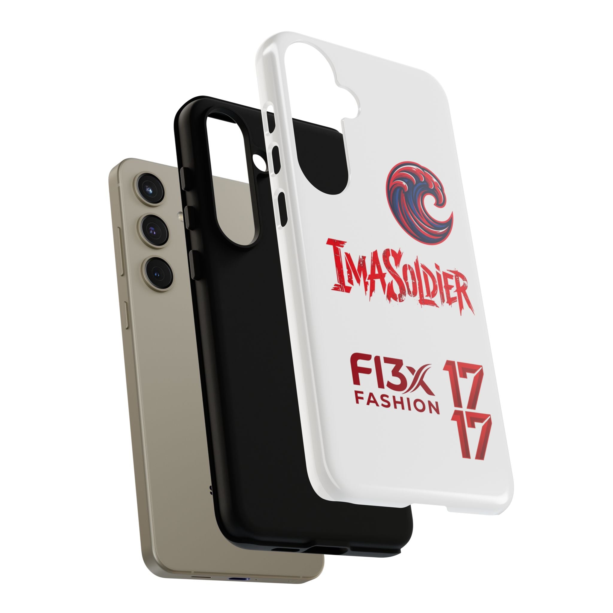 Phone Case — 'ImaSoldier' Red Wave Protective Hard Case