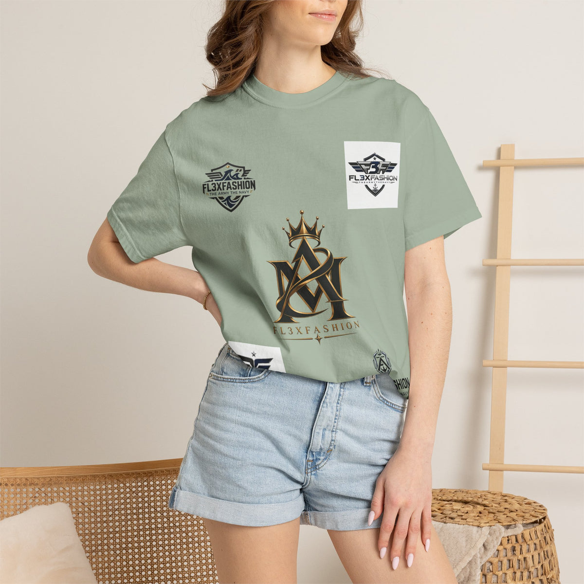 Graphic T-Shirt — Mythic Warrior Back Print with Crest Logos