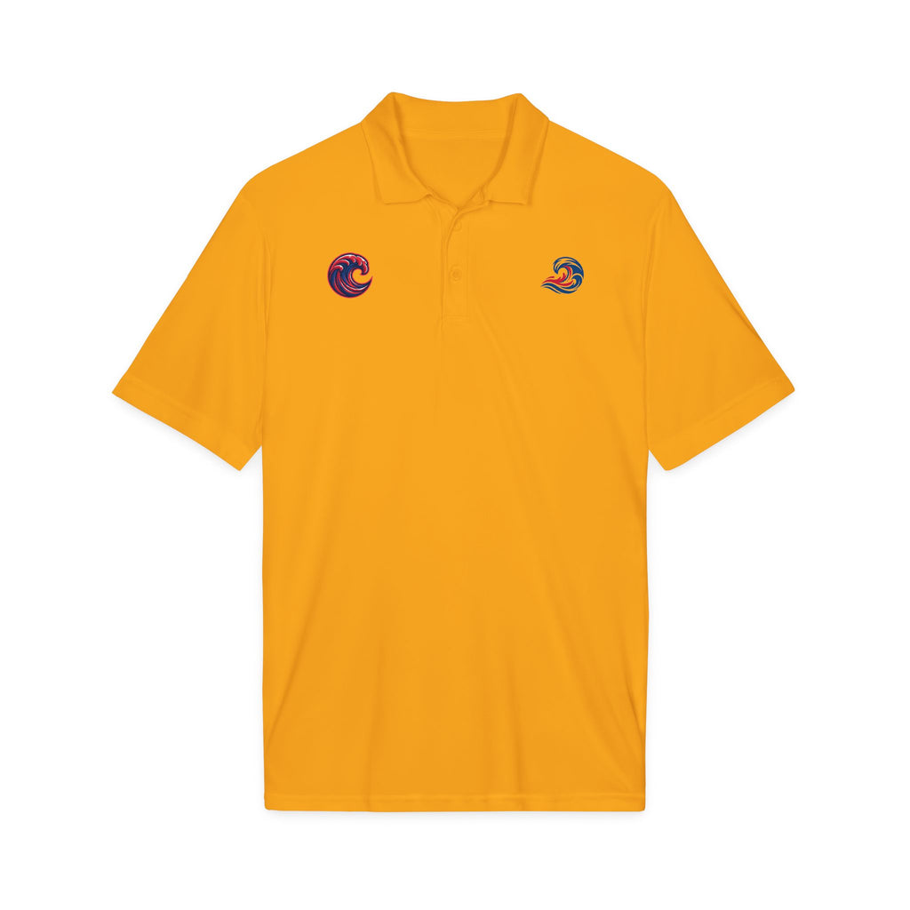 Embroidered Wave Logo Polo Shirt — Breathable Performance Golf & Work Polo