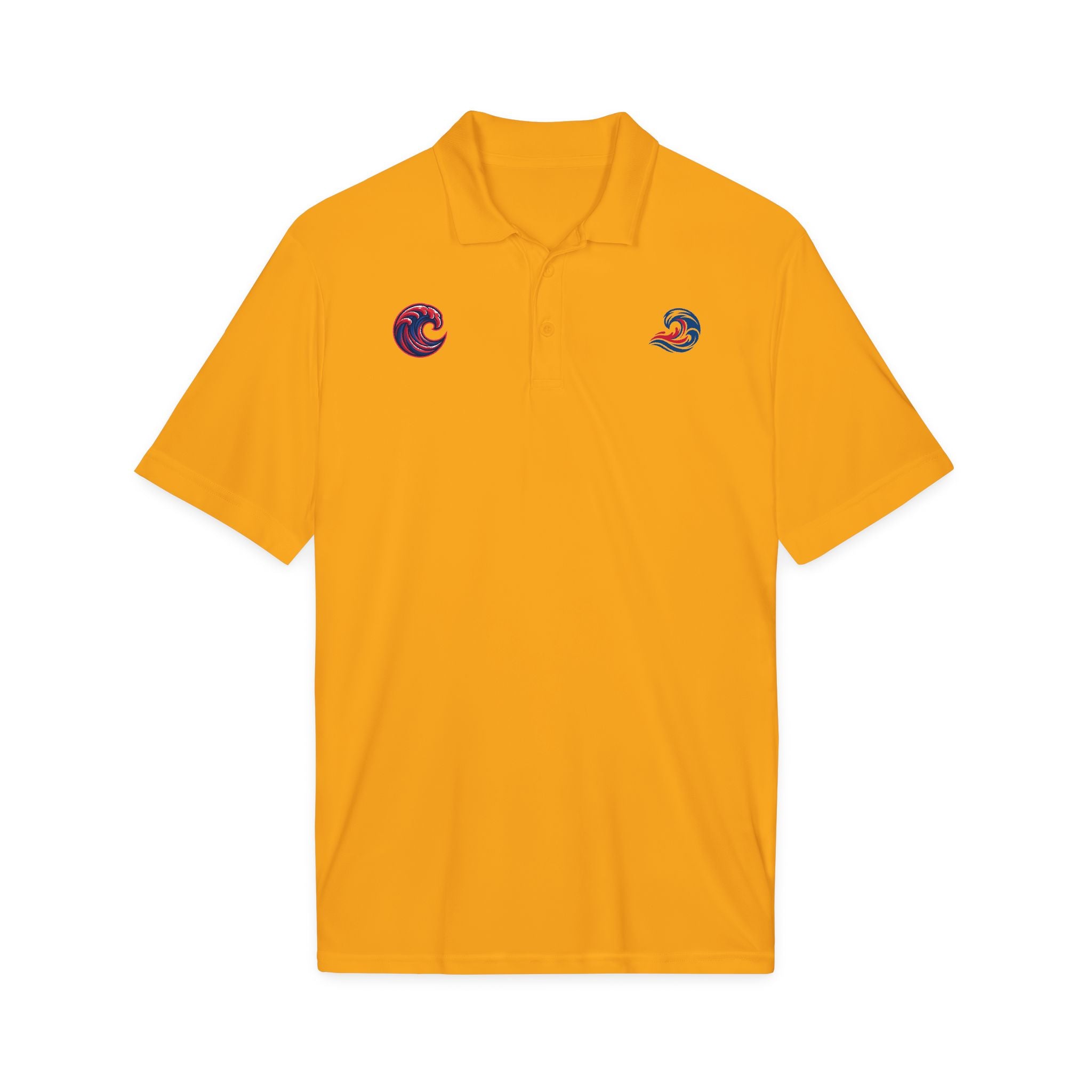 Embroidered Wave Logo Polo Shirt — Breathable Performance Golf & Work Polo