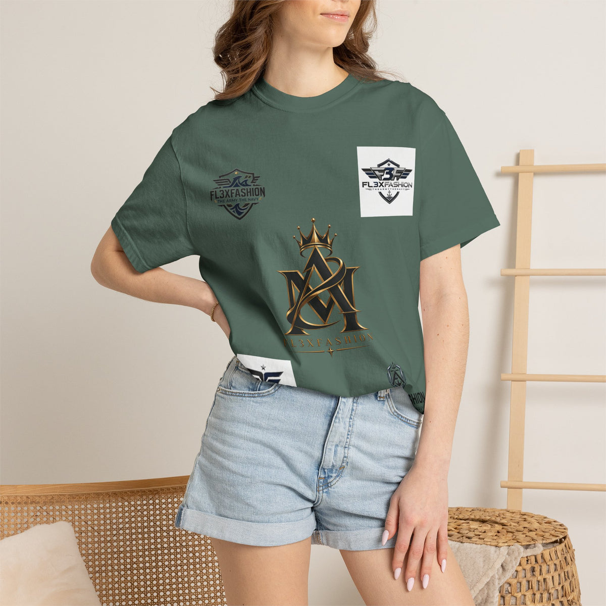 Graphic T-Shirt — Mythic Warrior Back Print with Crest Logos