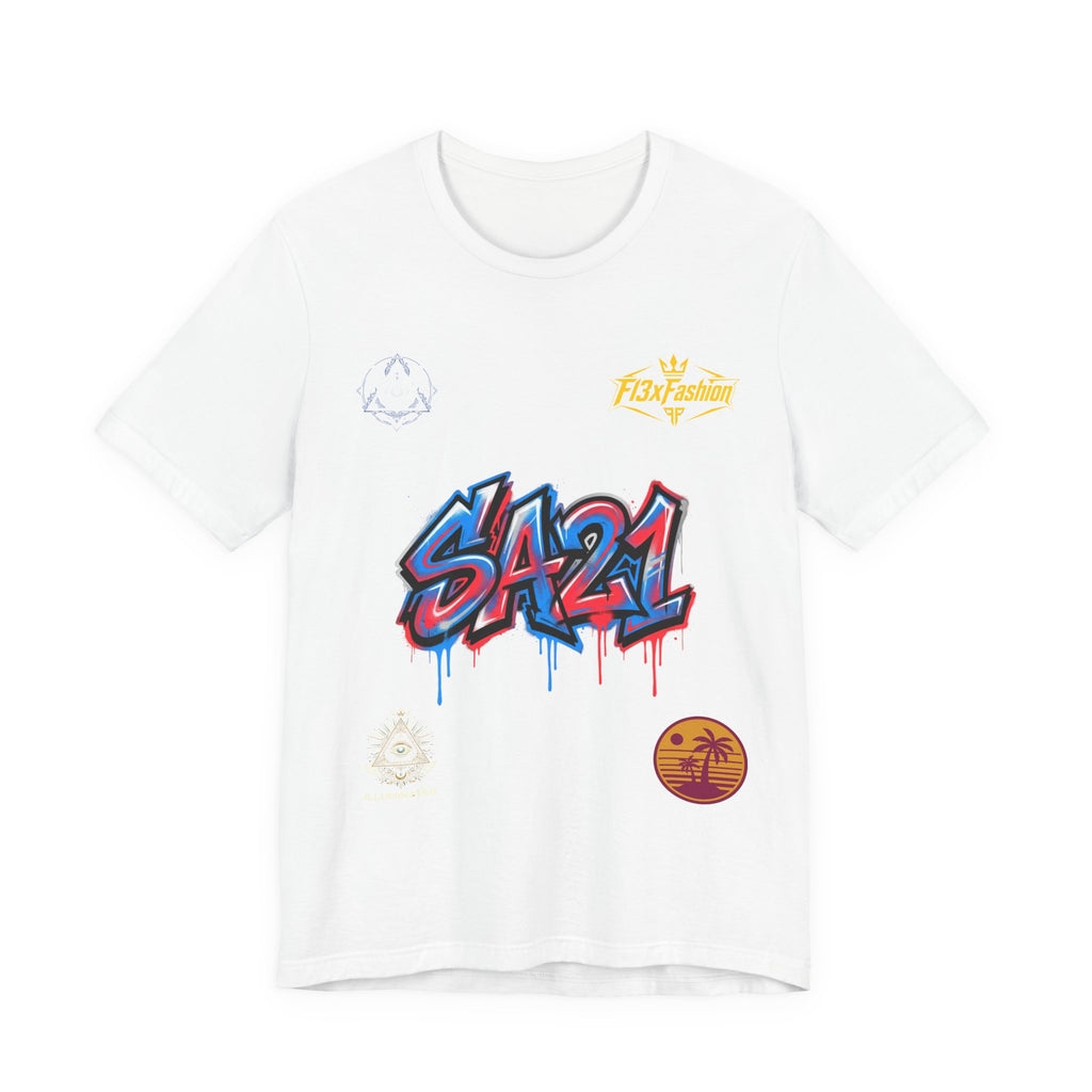 SA21 Graffiti Logo Tee — Streetwear Graphic T-Shirt