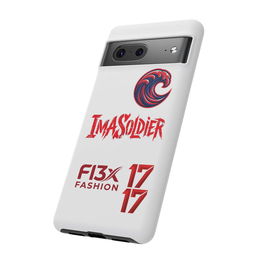 Phone Case — 'ImaSoldier' Red Wave Protective Hard Case