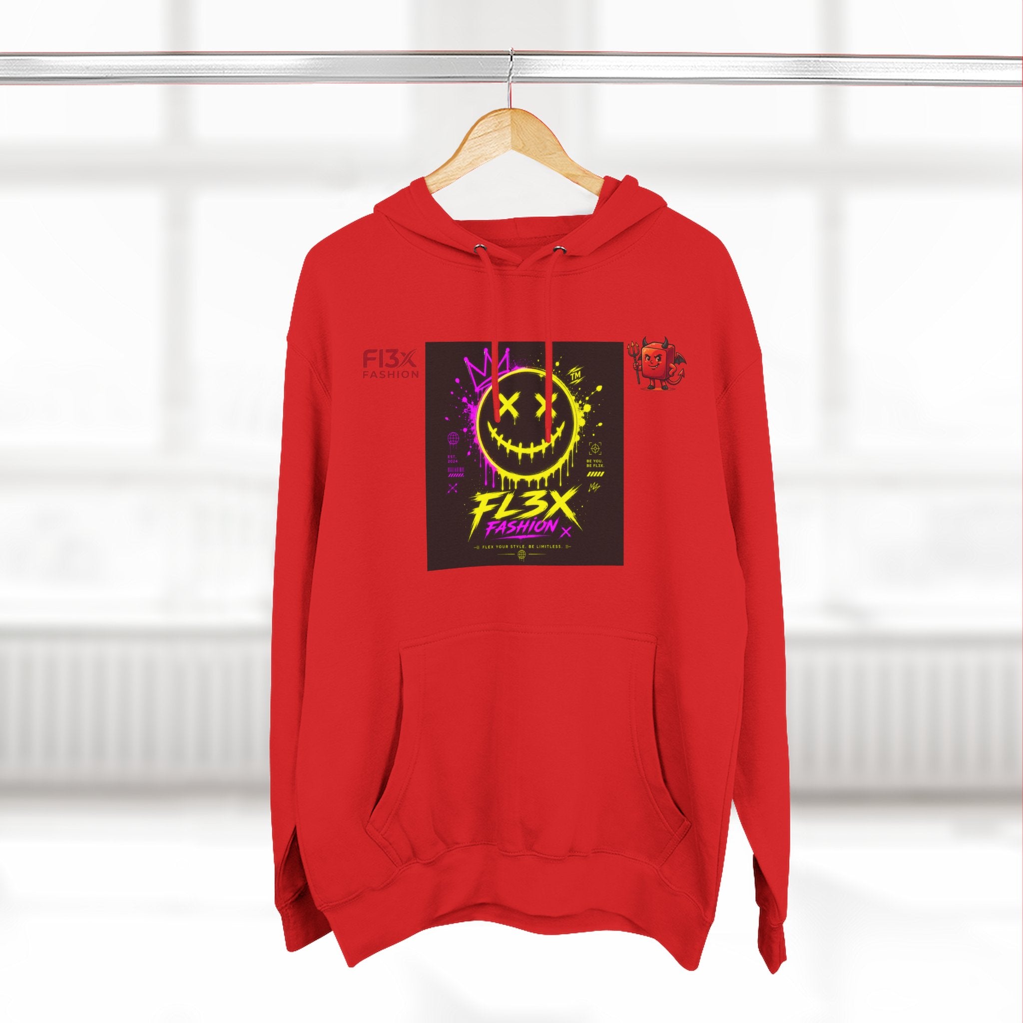 Smiley Neon Graphic Hoodie — FL3X Fashion Streetwear