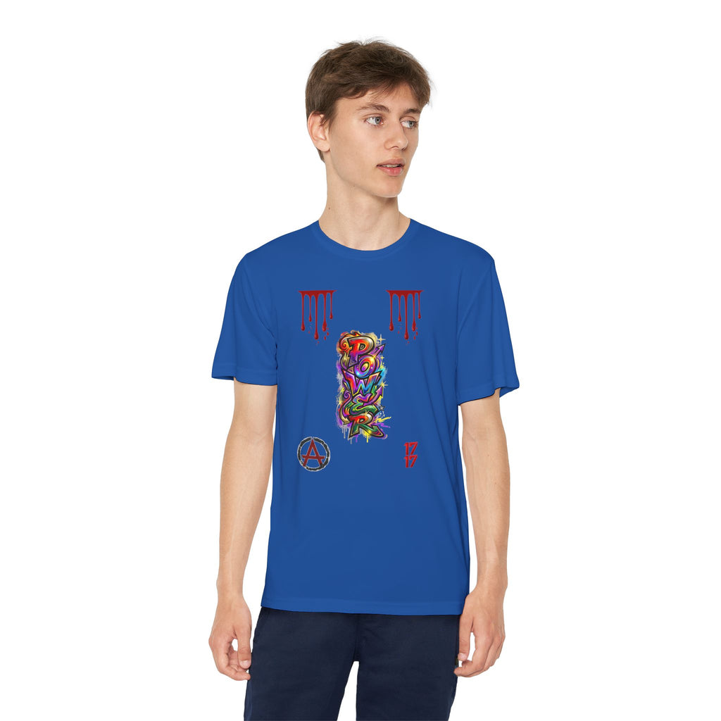 Youth Competitor Tee — Colorful Graffiti Anarchy Graphic T-Shirt