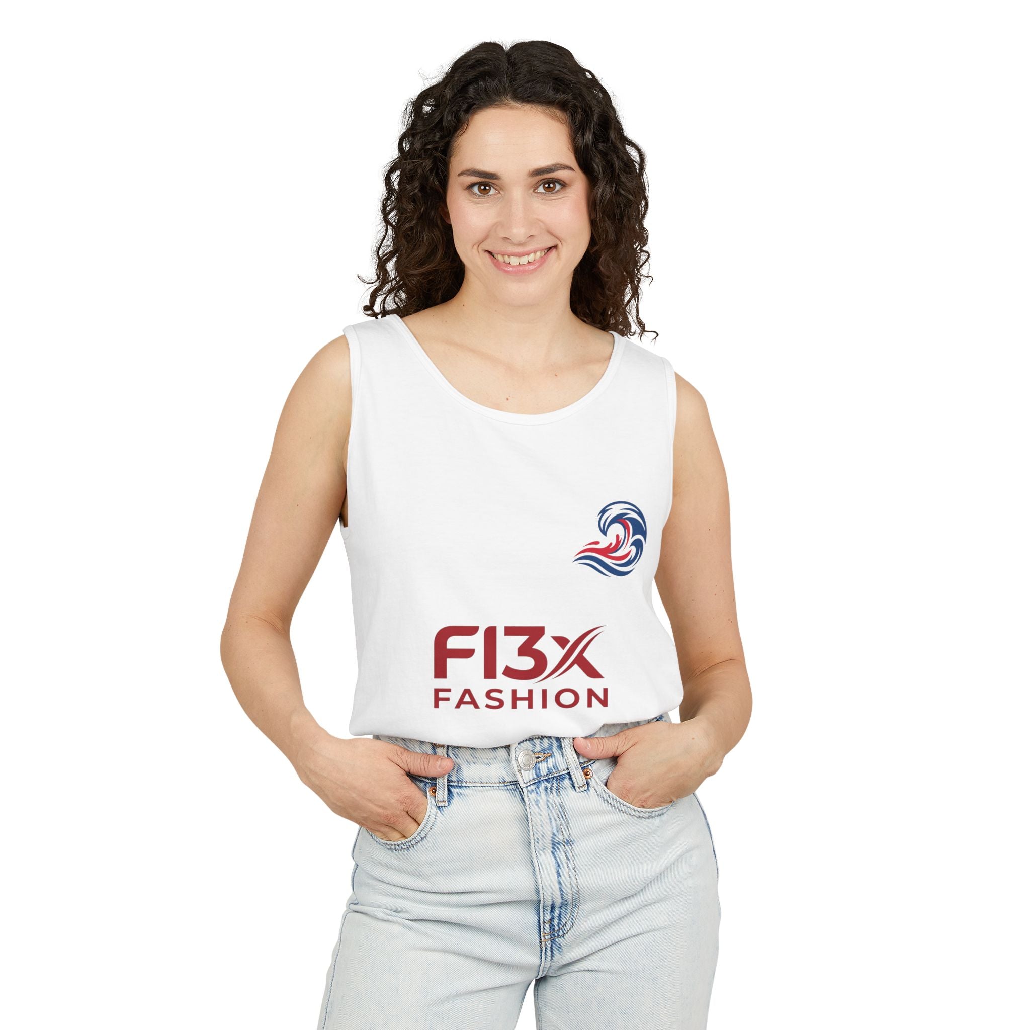 Graphic Tank Top - Colorful Cosmic Woman Illustration