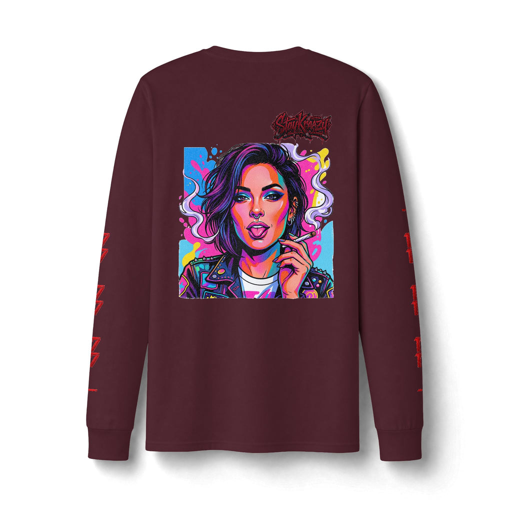 Long Sleeve Tee — Neon Pop Portrait Graphic