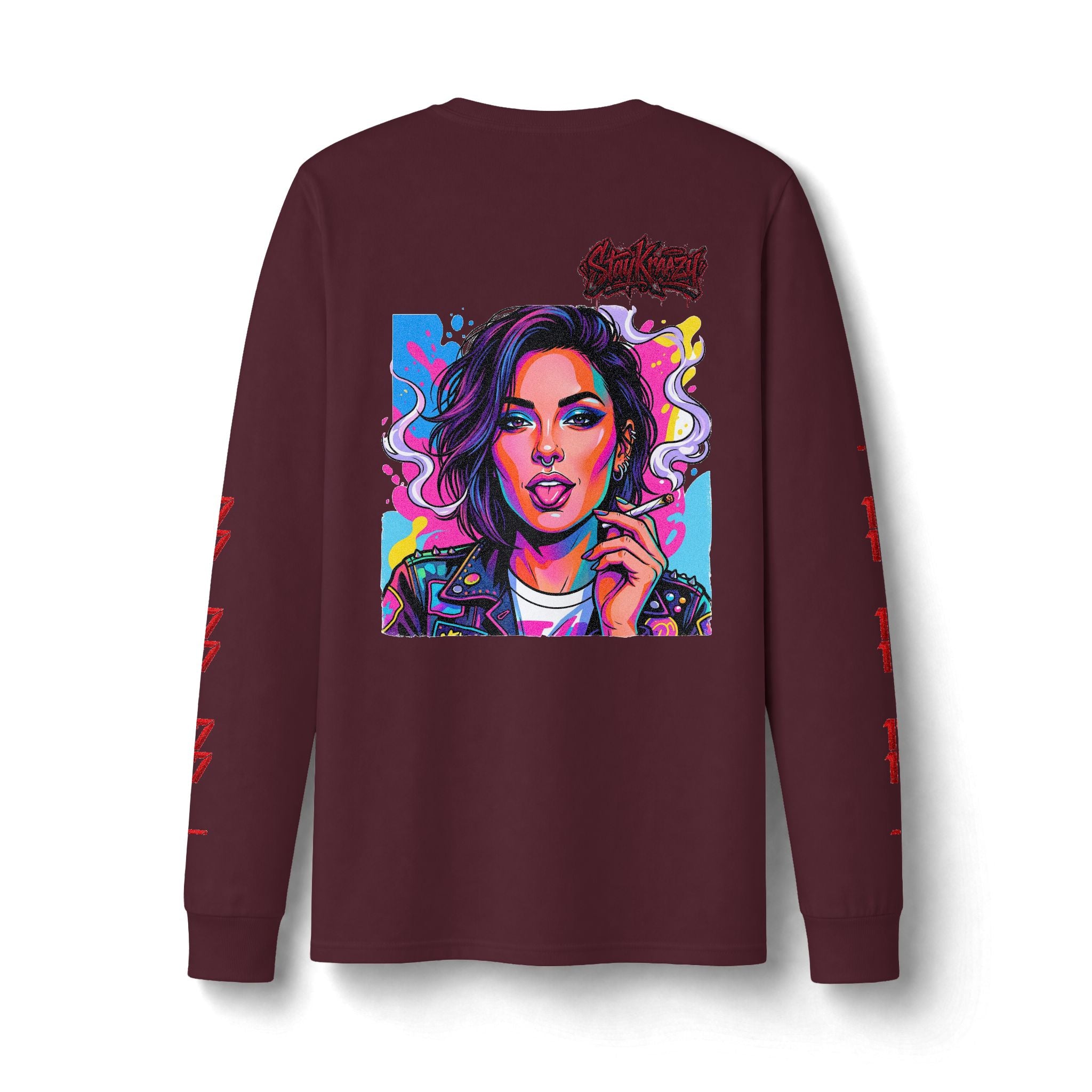 Long Sleeve Tee — Neon Pop Portrait Graphic