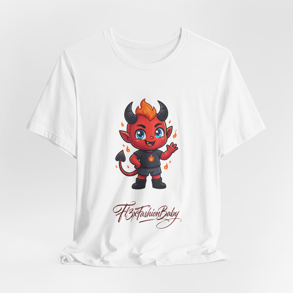 Devil Baby Graphic Tee — Cute Red Demon Cartoon Shirt