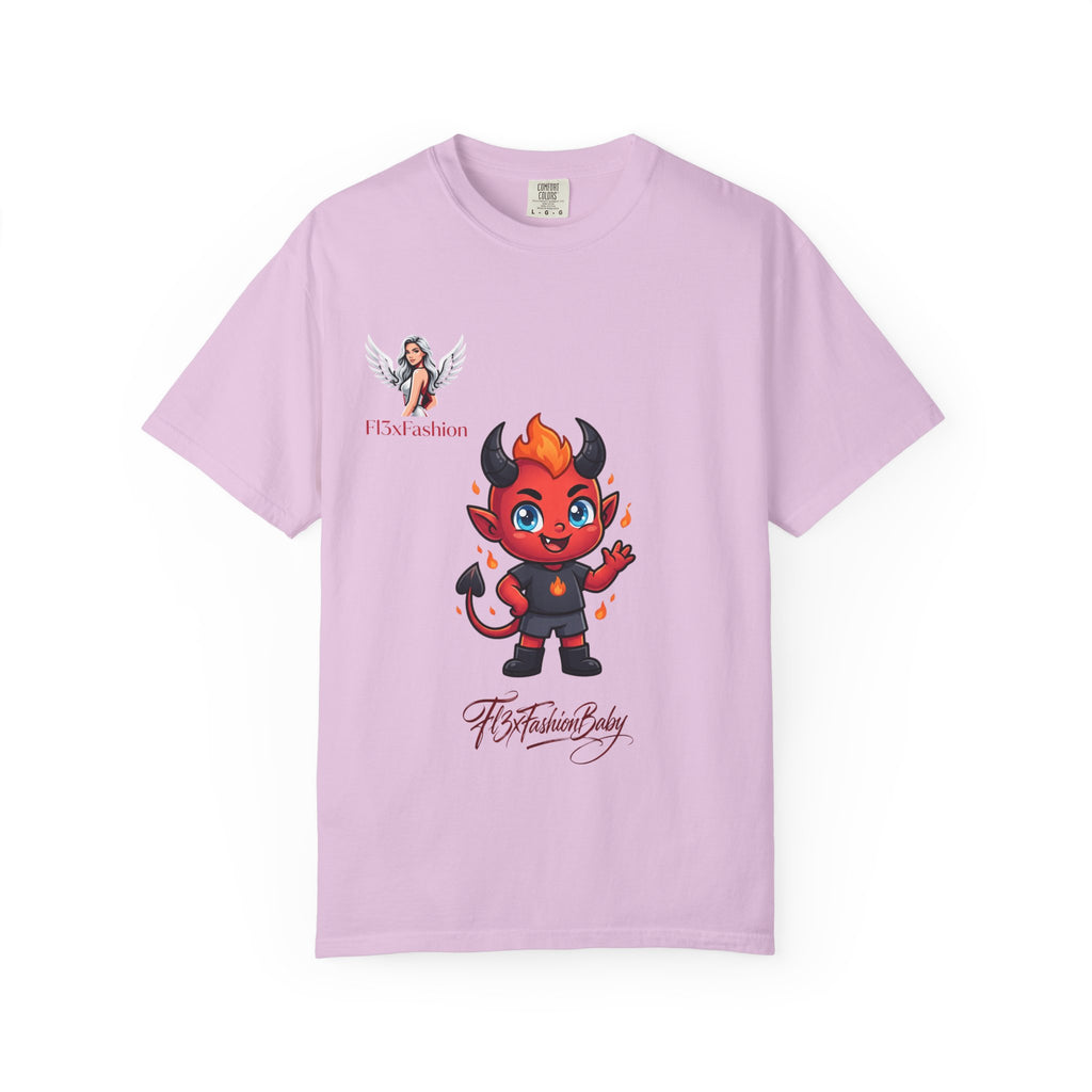 Devil Cartoon Graphic T-Shirt — Fiery Cute Demon Design