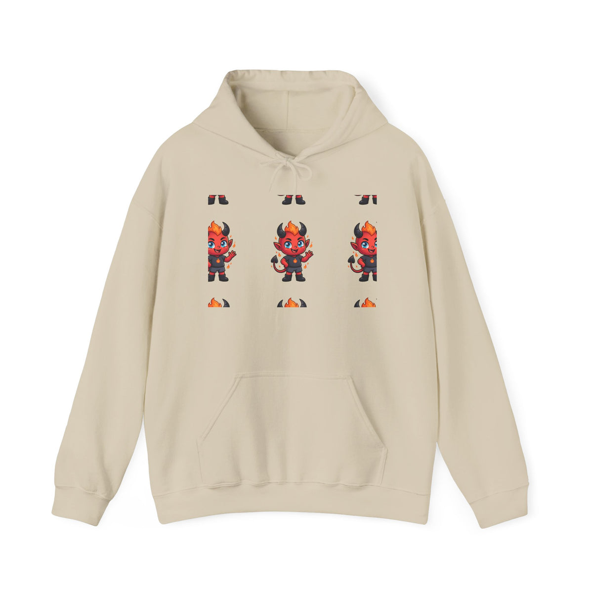 Devil Cat Hoodie — Cute Red Demon Cartoon Graphic Pullover