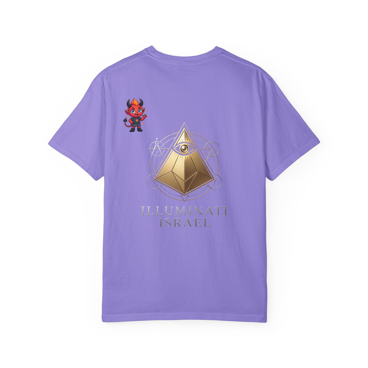 Illuminati Israel Pyramid T-Shirt with Devil Character Pattern