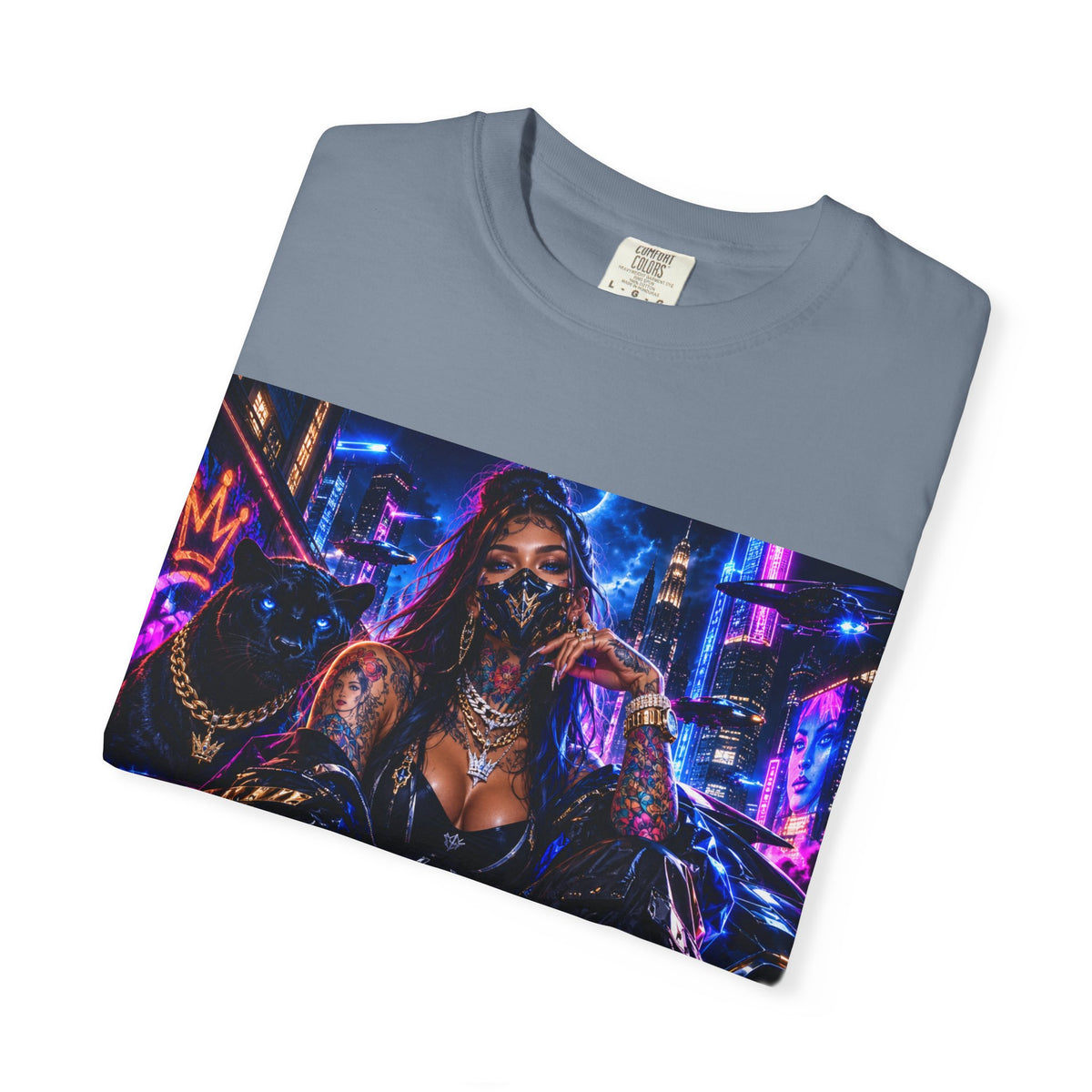 Cyberpunk Streetwear T-Shirt — "Fl3x Fashion Omertà" Graphic