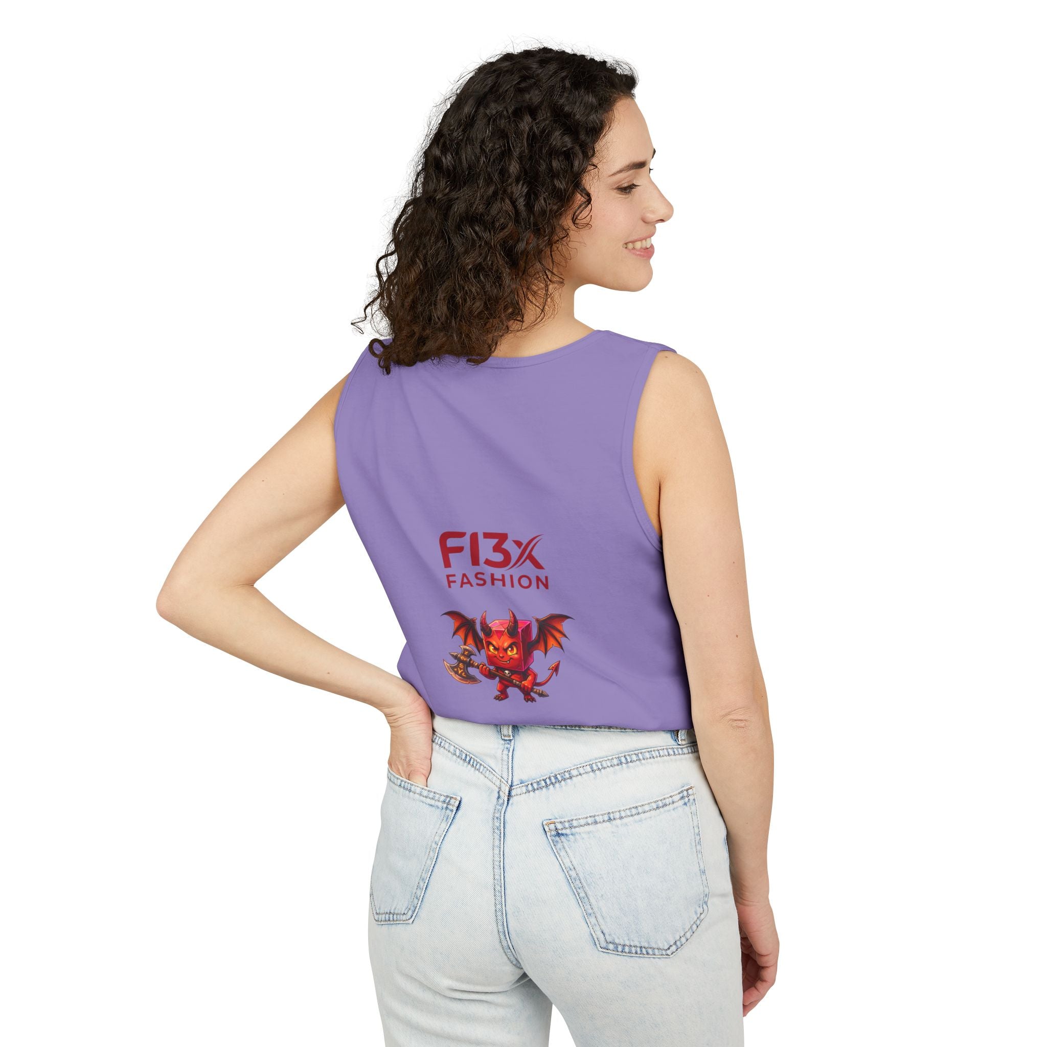 FL3X Fashion Graphic Tank Top — Neon Smiley & Devil Logo Streetwear