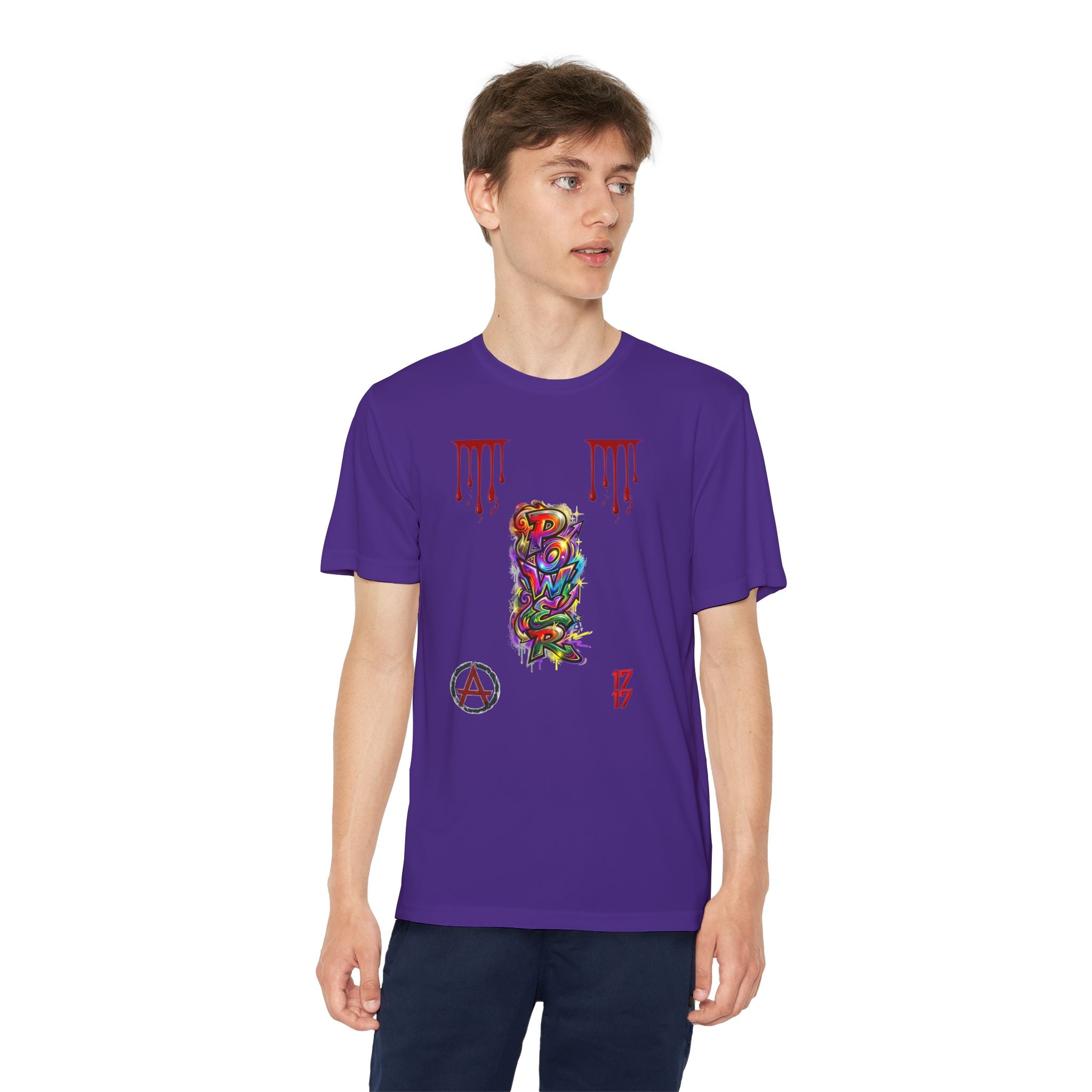 Youth Competitor Tee — Colorful Graffiti Anarchy Graphic T-Shirt