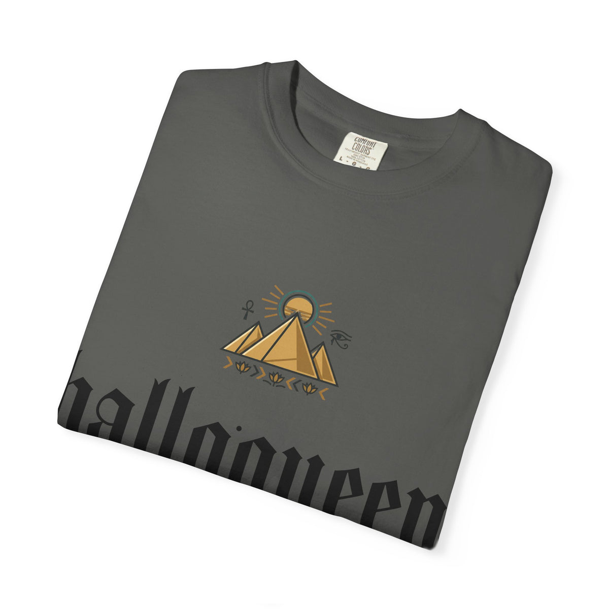 Halloqueen Graphic T-Shirt — Gothic Pyramid & All-Seeing Eye Streetwear