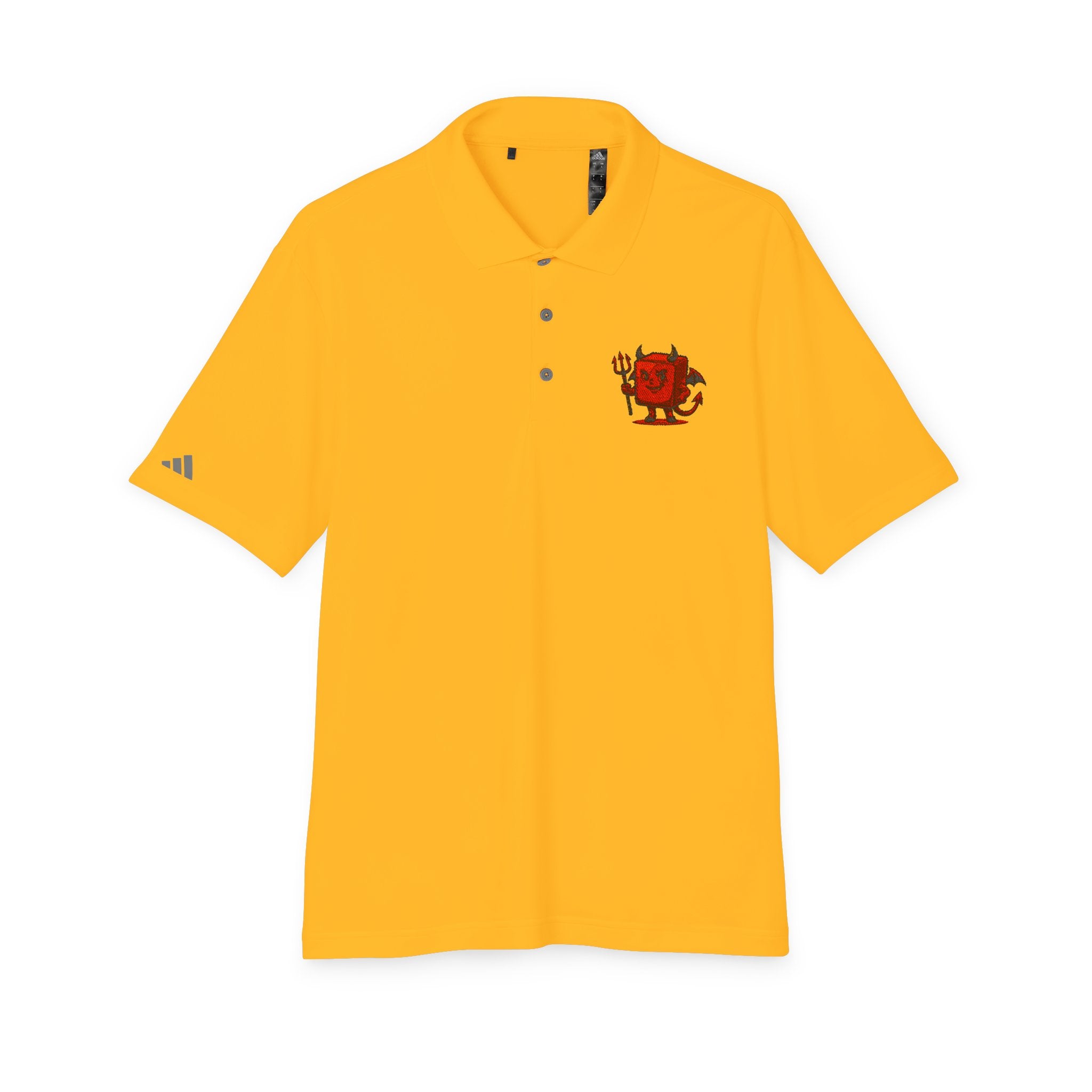 Red Devil Logo Polo Shirt — Embroidered Small Chest Graphic, Golf & Casual Wear