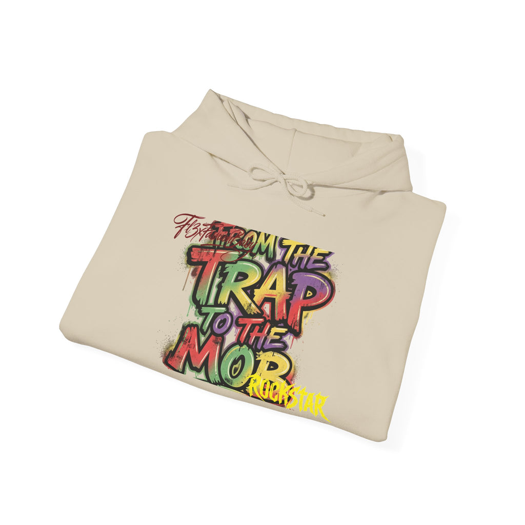 Streetwear Hoodie — 'From the Trap to the Mop' Graffiti-Style Graphic Pullover