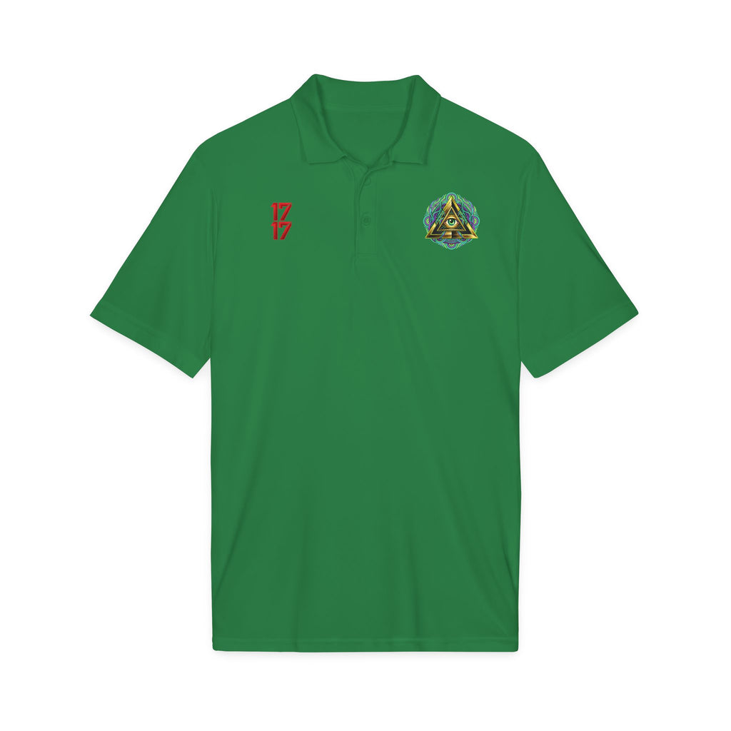 Embroidered Triangle Eye Polo Shirt — 1717 Logo Performance Golf Polo