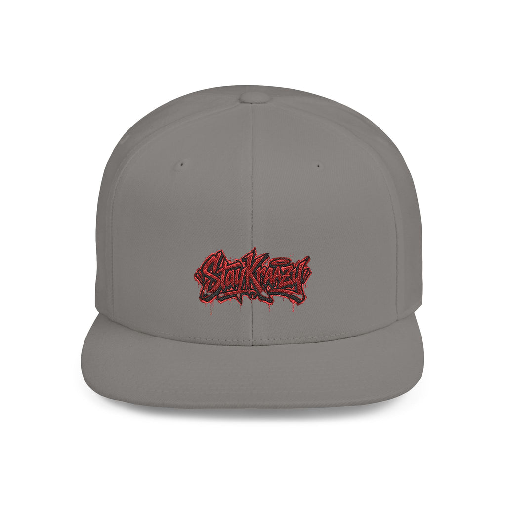 Snapback Hat — Red Graffiti Logo Flat Bill Cap
