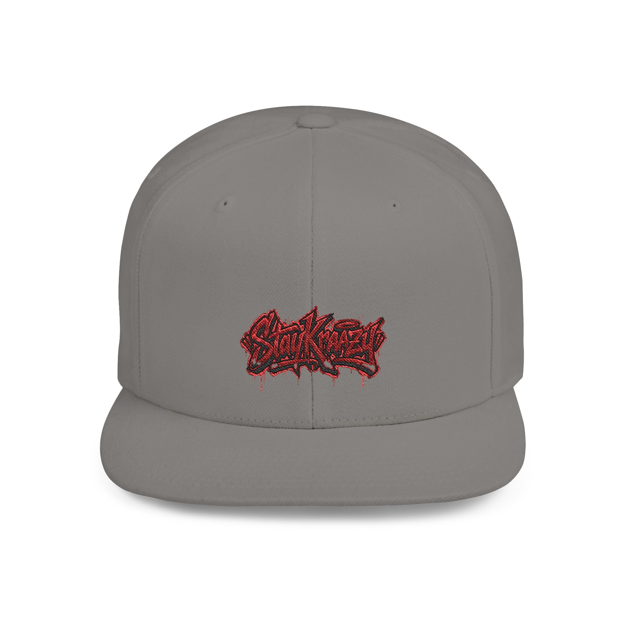 Snapback Hat — Red Graffiti Logo Flat Bill Cap
