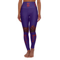 High-Waist Purple Graphic Yoga Leggings — Bold Street-Style 'Stay True' Design