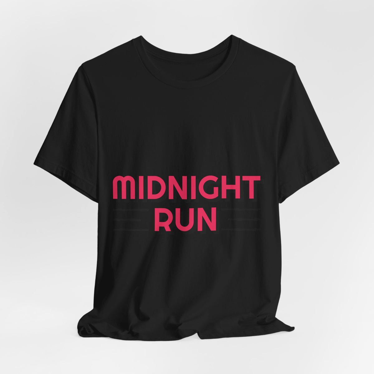 Midnight Run Graphic Tee — Retro Neon Typography T-Shirt